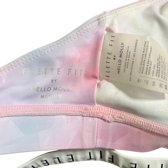 Elette Fit by Hello Molly Sports Bra Medium Womens Tie Dye Fitness Workout Gym - Picture 5 of 7